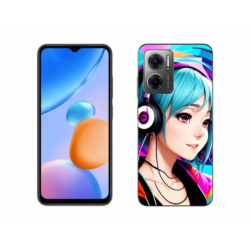 Gélový kryt mmCase na Xiaomi Redmi 10 5G - dievča so slúchadlami