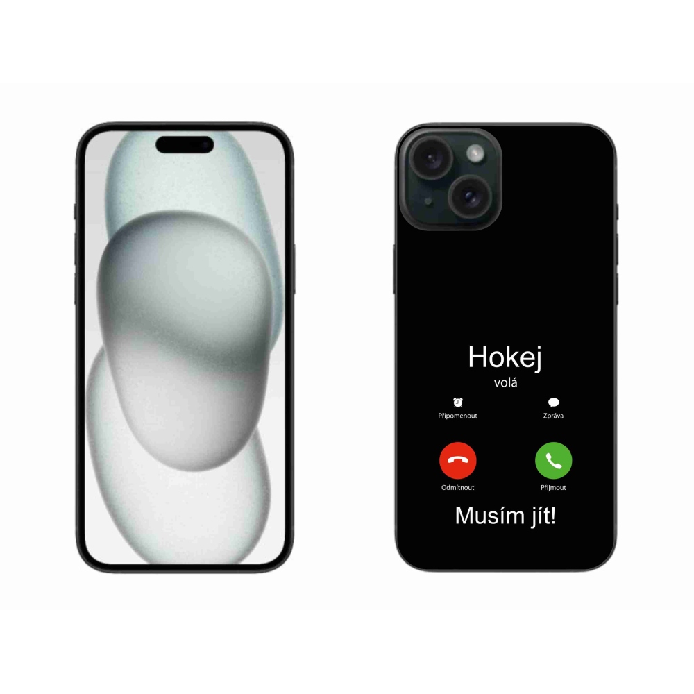 Gélový kryt mmCase na iPhone 15 Plus - hokej volá čierne pozadie