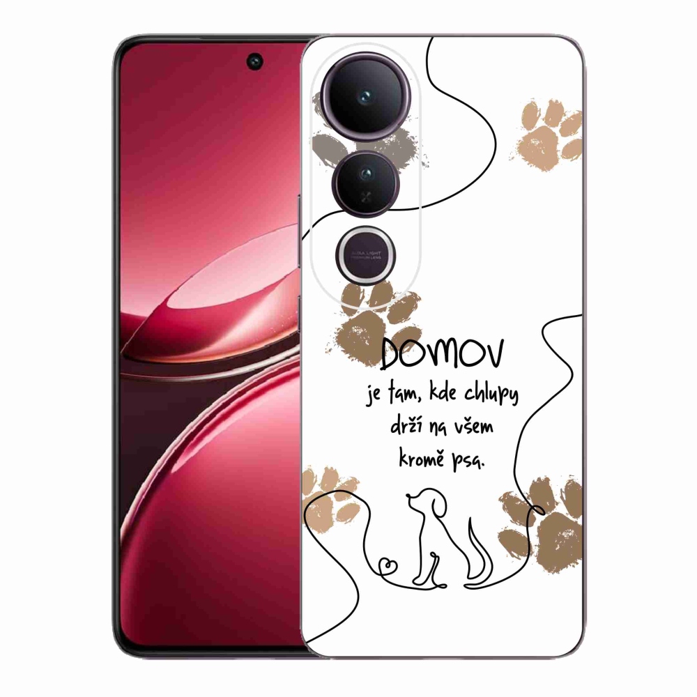 Gélový kryt mmCase na Vivo V50 Lite 4G/5G - psí motív biele pozadie