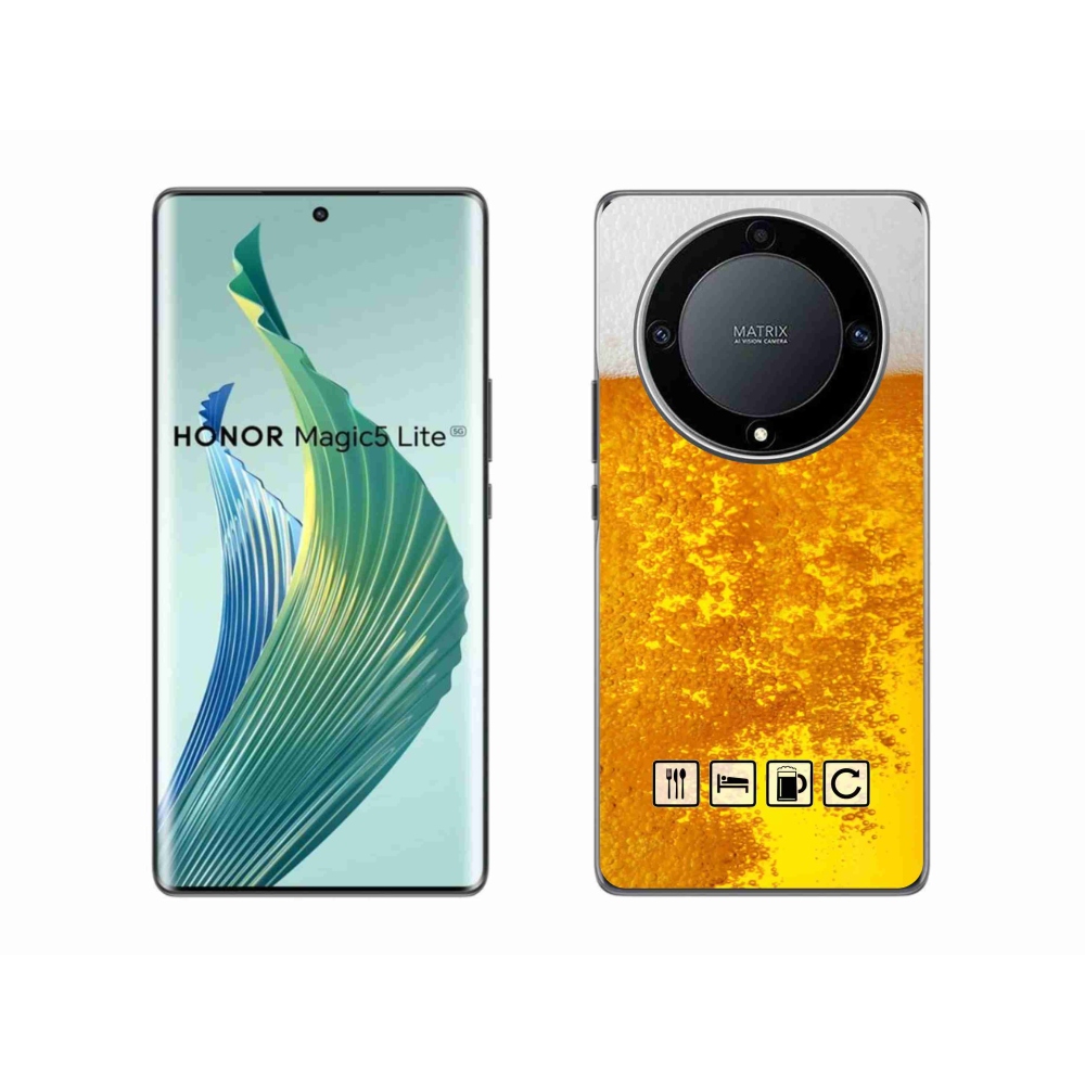 Gélový kryt mmCase na Honor Magic 5 Lite 5G - pivný motív 3
