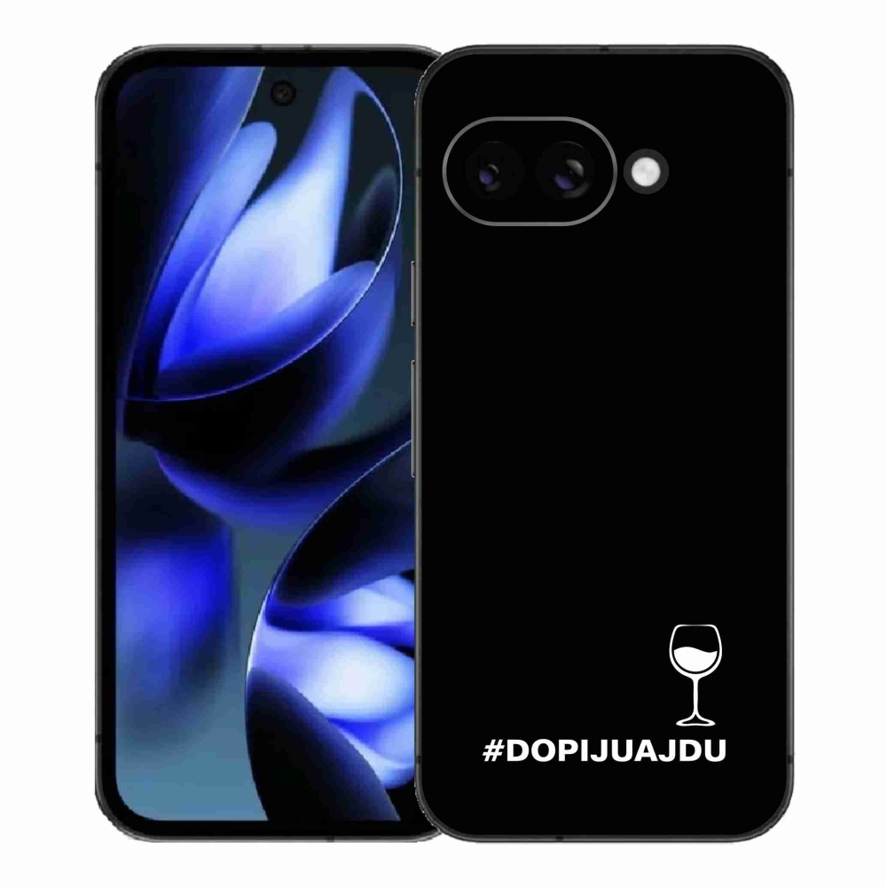 Gélový kryt mmCase na Google Pixel 9a - vínny motív čierne pozadie