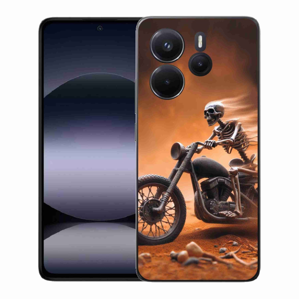 Gélový kryt mmCase na Xiaomi Redmi Note 14 - kostra na motorke