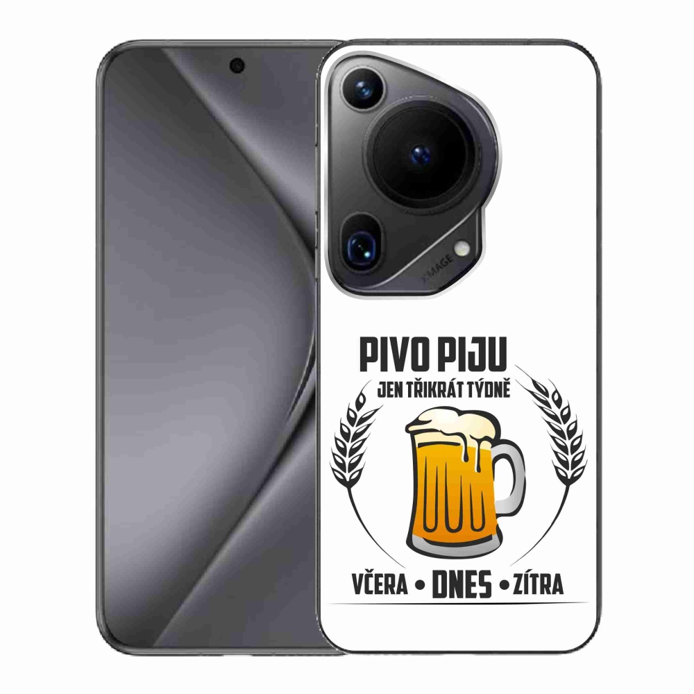 Gélový kryt mmCase na Huawei Pura 70 Ultra - pivný motív biele pozadie