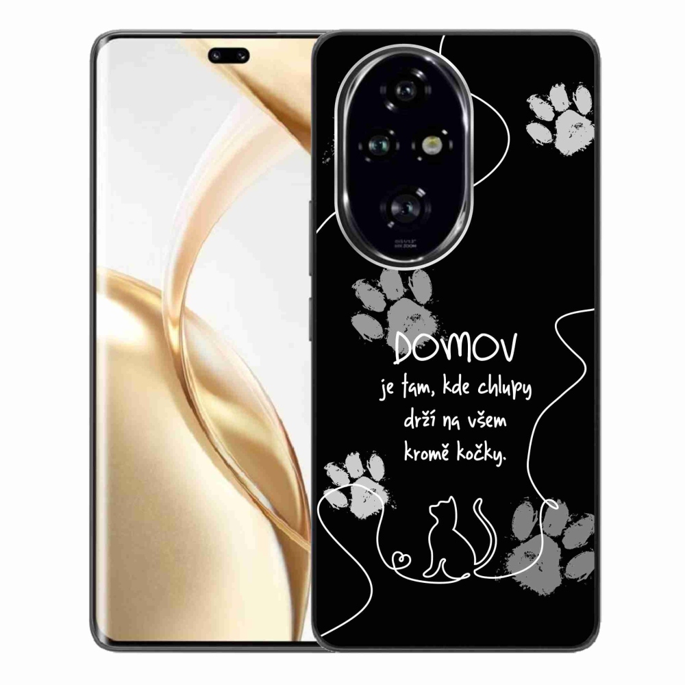 Gélový kryt mmCase na Honor 200 Pro 5G - mačacie motív čierne pozadie