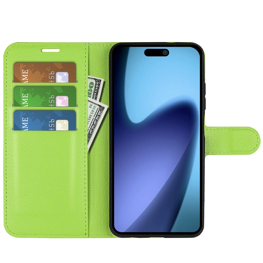 Litchi knižkové púzdro na iPhone 17 Air - zelené