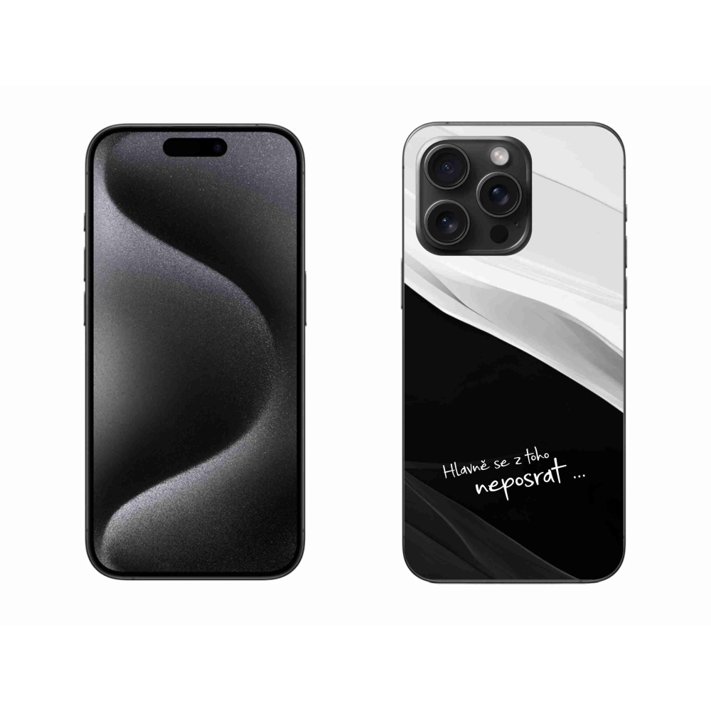 Gélový kryt mmCase na iPhone 15 Pro Max - vtipný text 13 čiernobiele pozadie