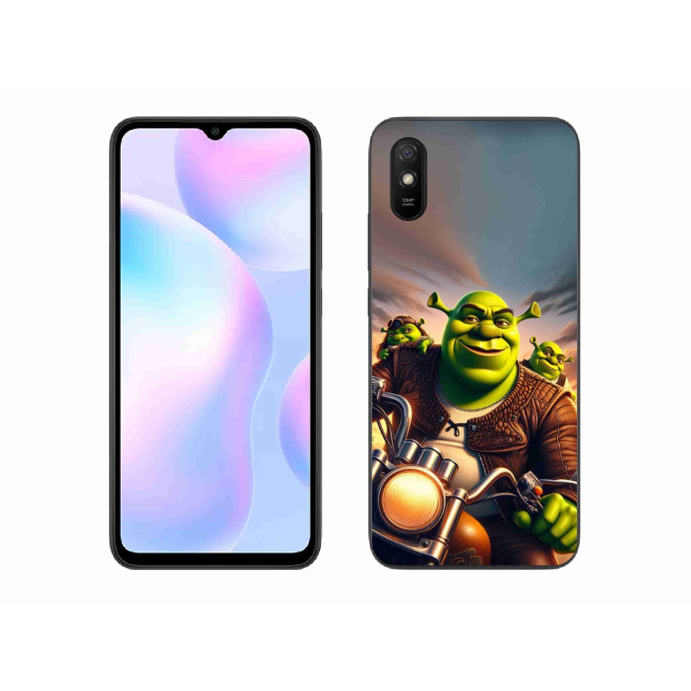 Gélový kryt mmCase na Xiaomi Redmi 9AT - shrek na motorke