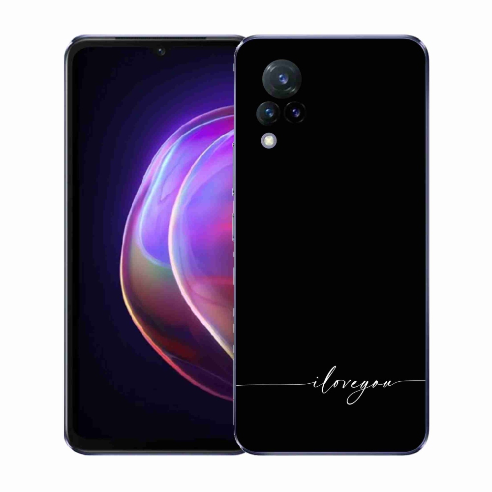 Gélový kryt mmCase na Vivo V21 4G/5G - I love you čierne pozadie