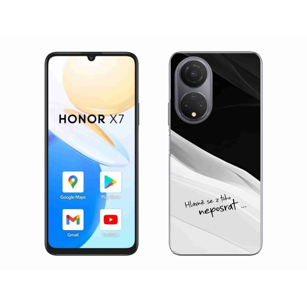 Gélový kryt mmCase na Honor X7 - vtipný text 13 bieločierne pozadie