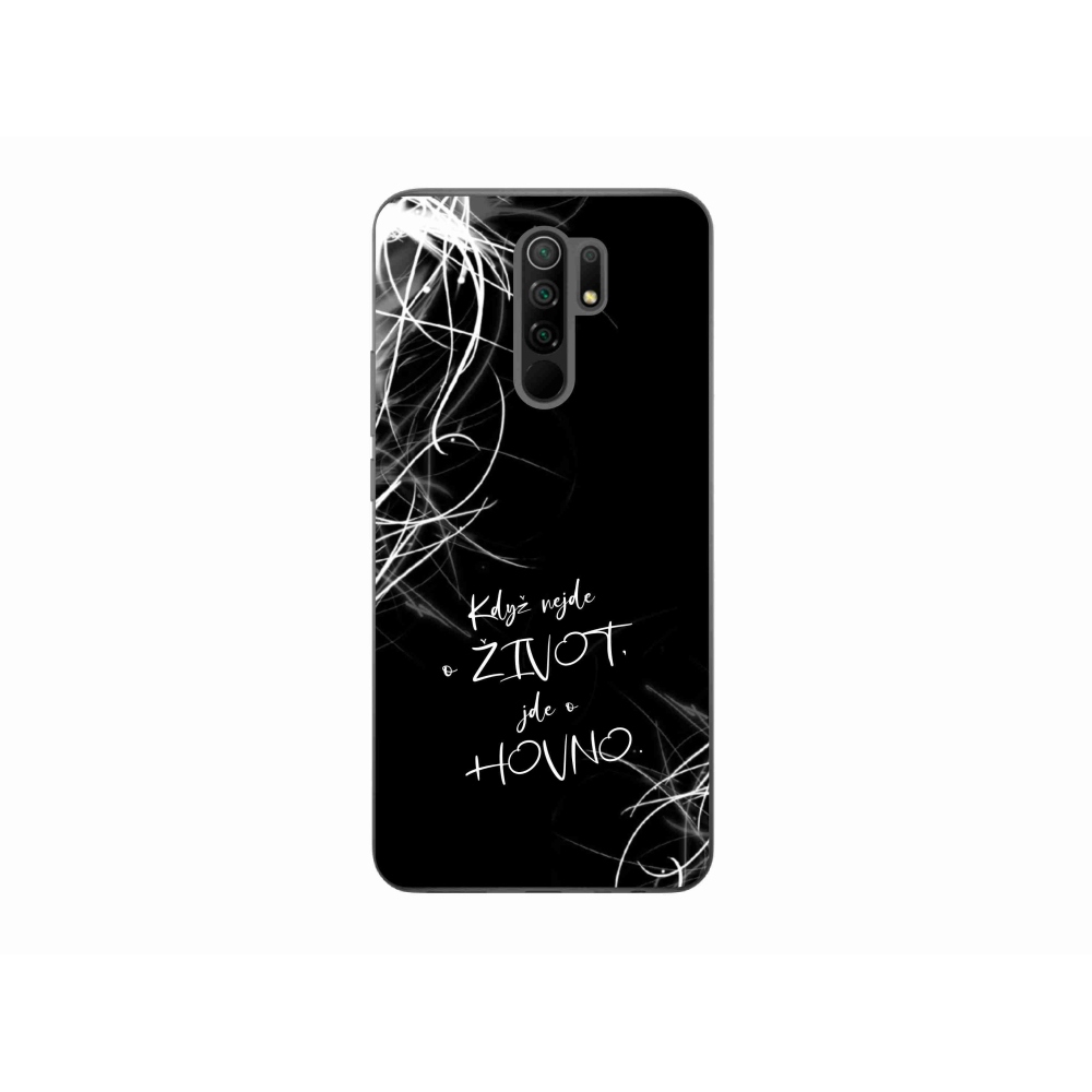 Gélový kryt mmCase na Xiaomi Redmi 9 - vtipný text 16 čierne pozadie