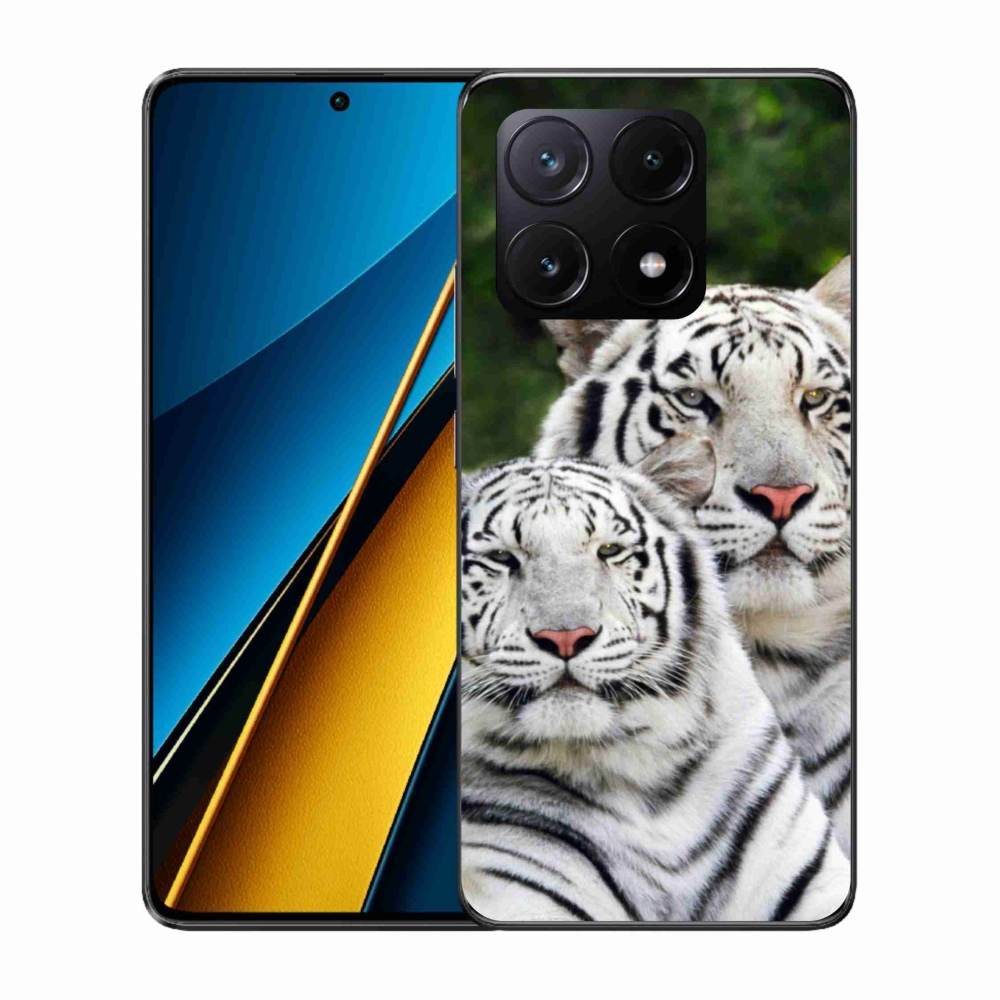 Gélový obal mmCase na Xiaomi Poco X6 Pro 5G - bieli tigre