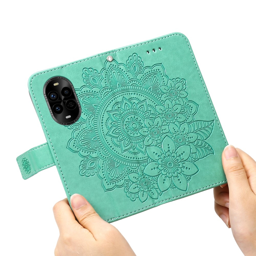 Mandala knižkové puzdro na Huawei Nova 13 Pro 5G - modrozelené