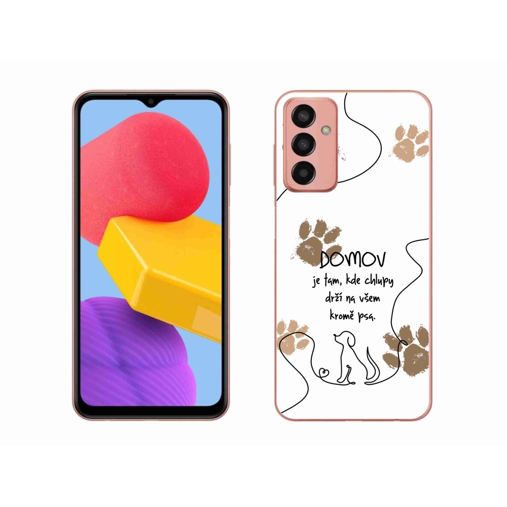 Gélový kryt mmCase na Samsung Galaxy M13 - psí motív biele pozadie