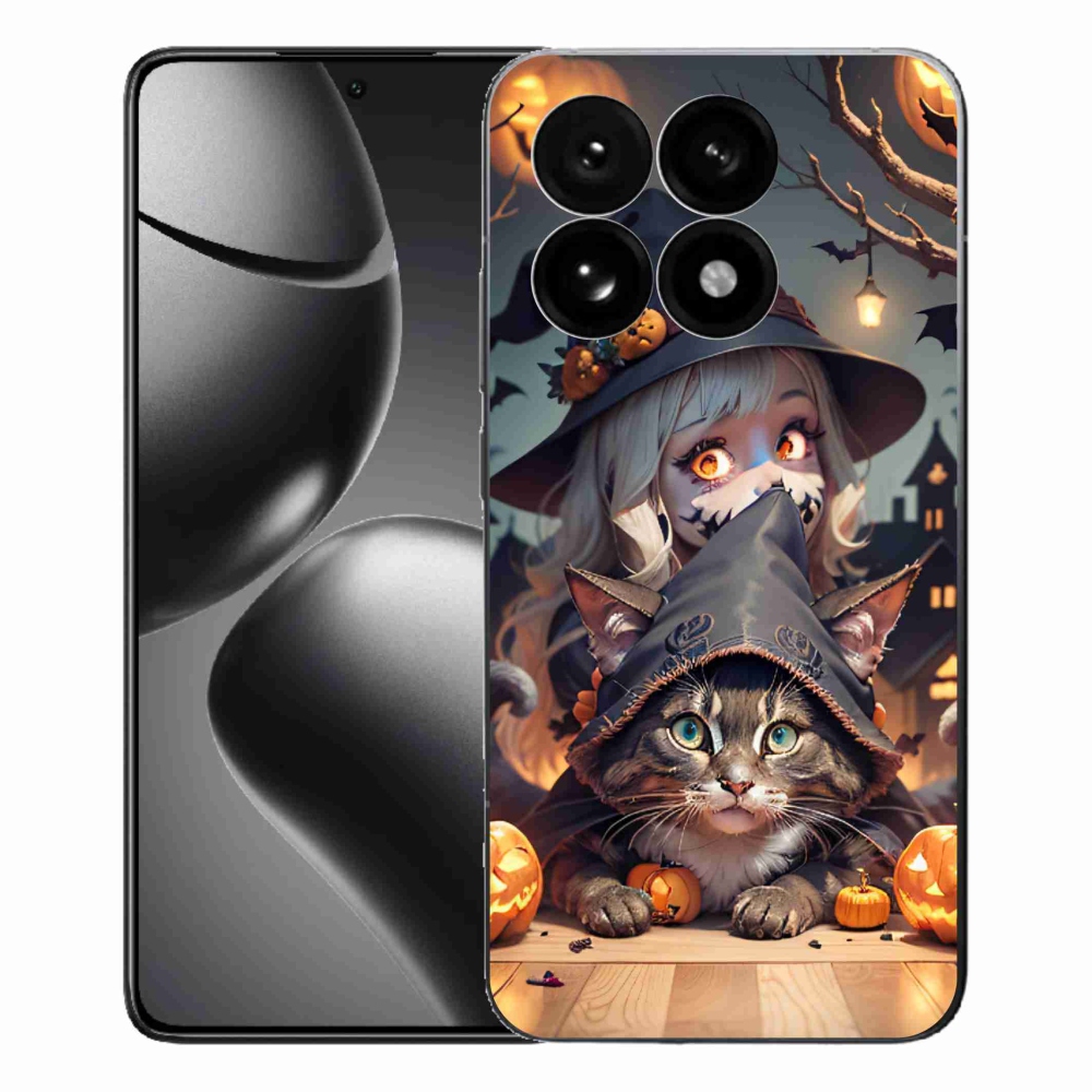 Gélový kryt mmCase na Xiaomi 15T - čarodejnica s mačkou