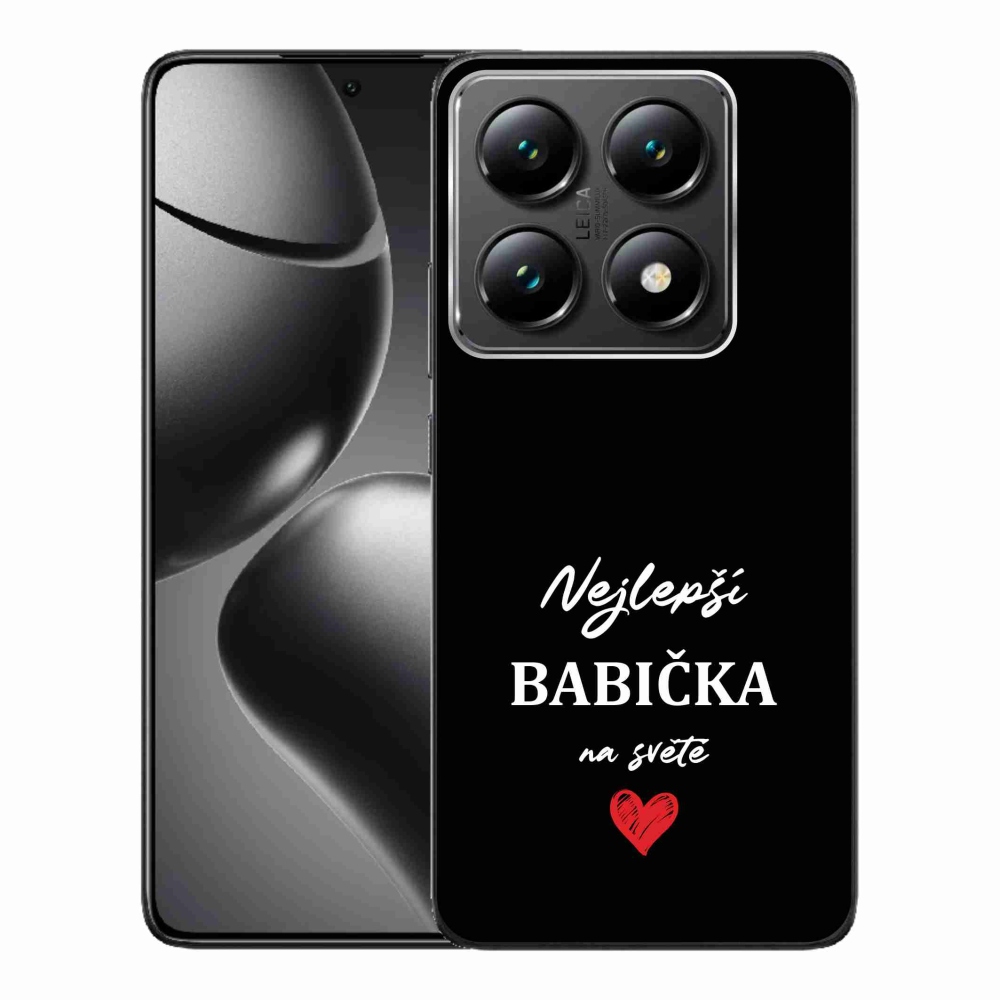 Gélový kryt mmCase na Xiaomi 14T Pro - najlepšia babička 1 čierne pozadie