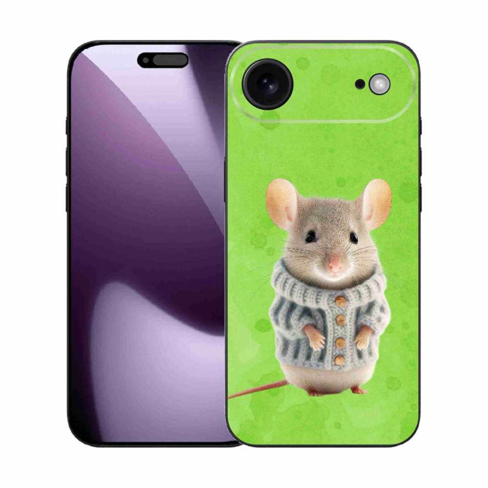 Gélový kryt mmCase na iPhone 17 Air - myška vo svetri