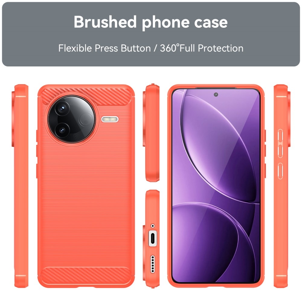 Carbon odolný gélový obal na Xiaomi Poco F7 Pro - červený