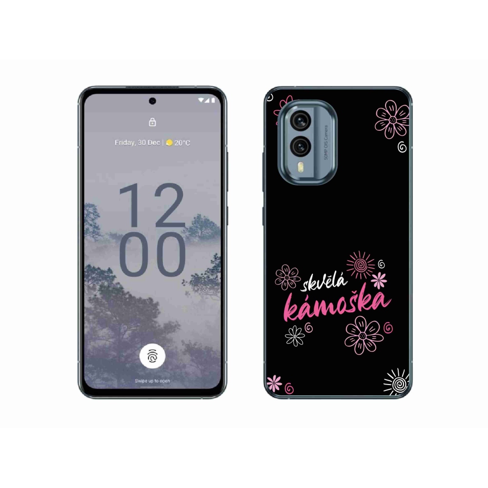 Gélový kryt mmCase na Nokia X30 5G - skvelá kamoška čierne pozadie