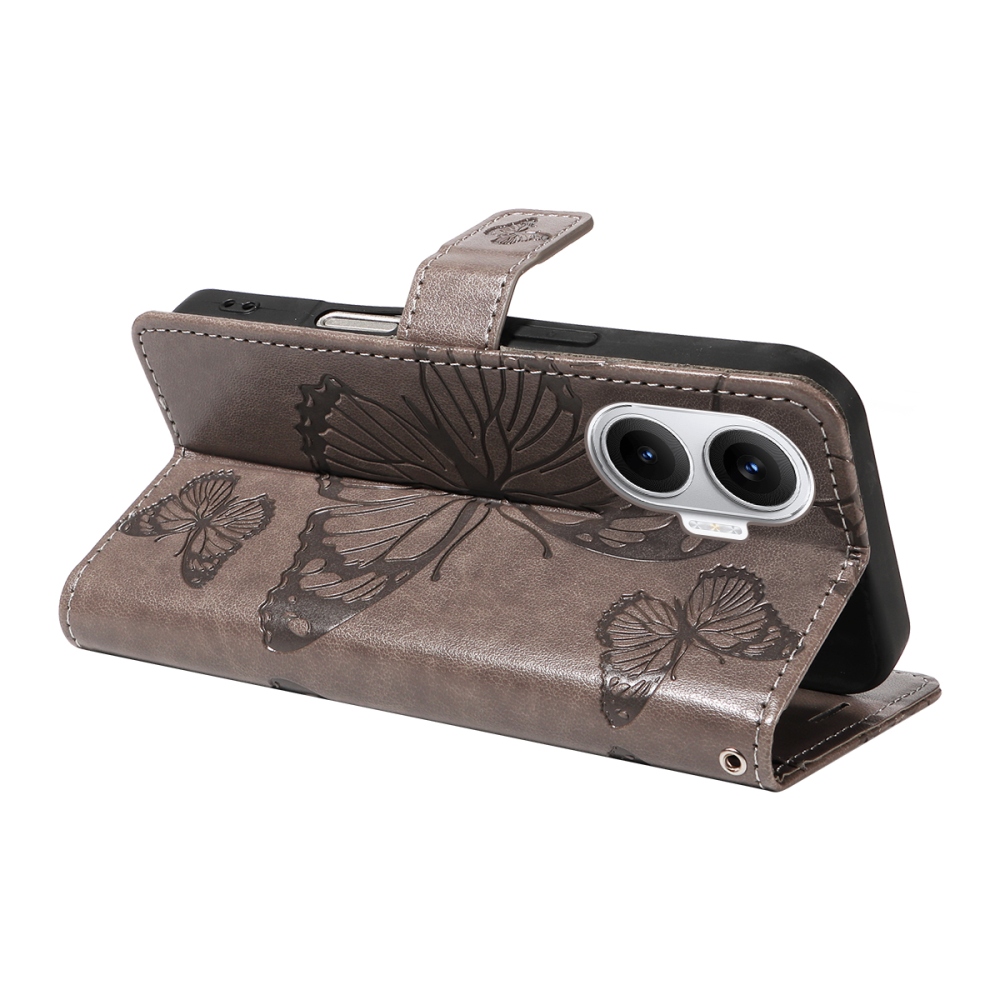 Big Butterfly knižkové púzdro na Xiaomi Poco F7 5G - šedé