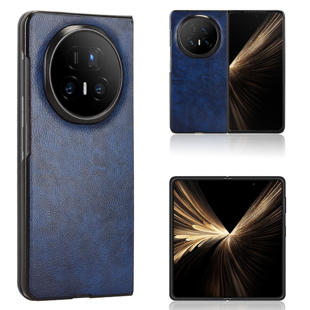 Vintages plastové púzdro s umelou kožou na Honor Magic V5 - modré