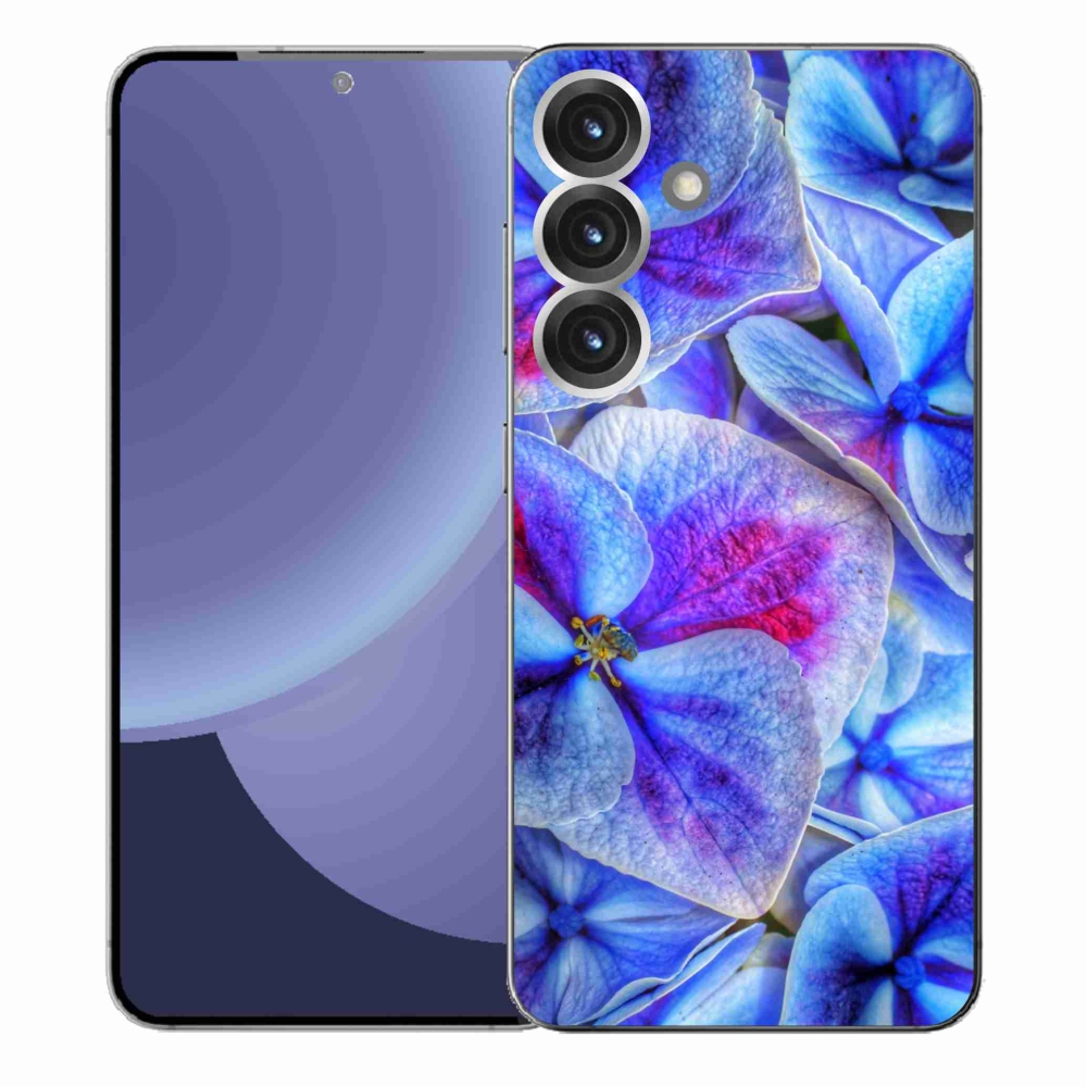 Gélový kryt mmCase na Samsung Galaxy S25+ - modré kvety 1