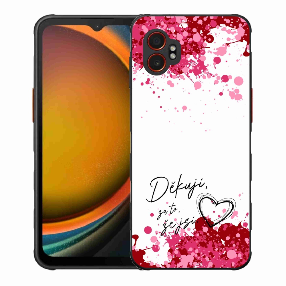 Gélový kryt mmCase na Samsung Galaxy Xcover 7 Pro - zamilovaný text 2 biele pozadie