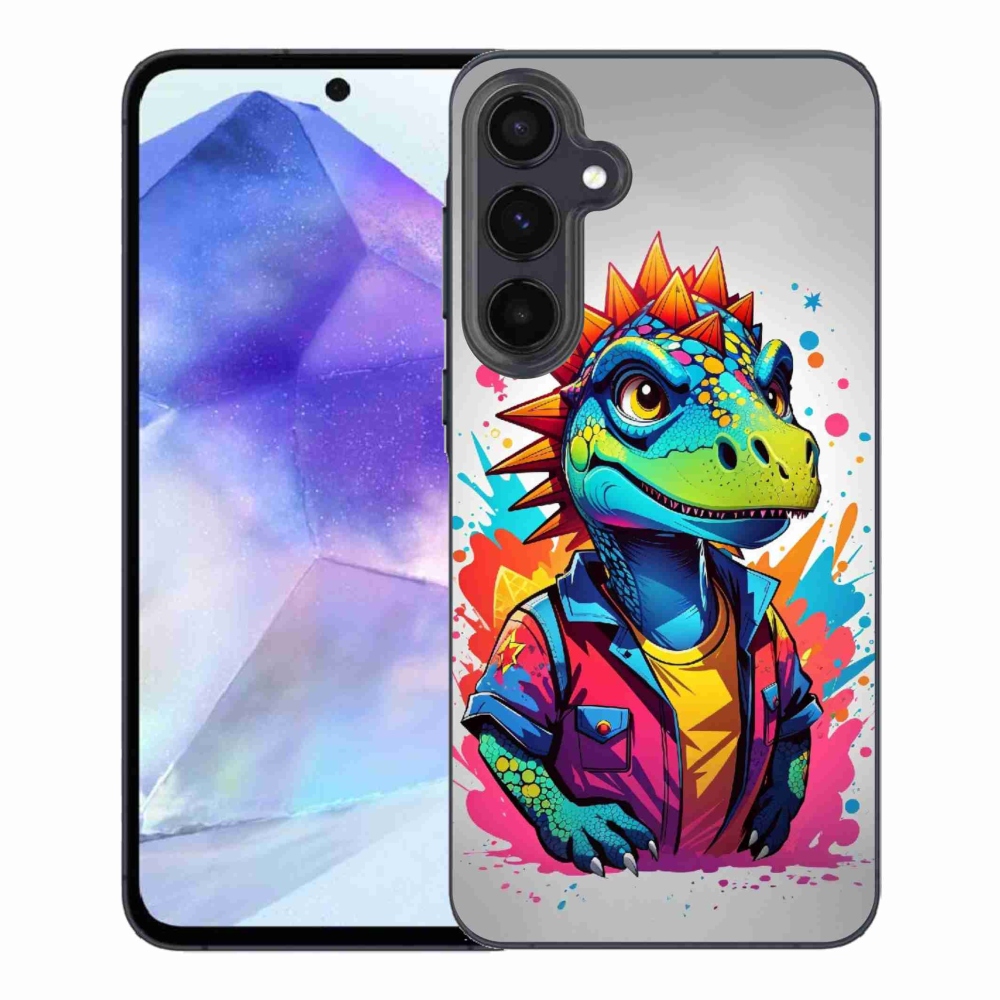 Gélový kryt mmCase na Samsung Galaxy A55 5G - farebný dinosaurus