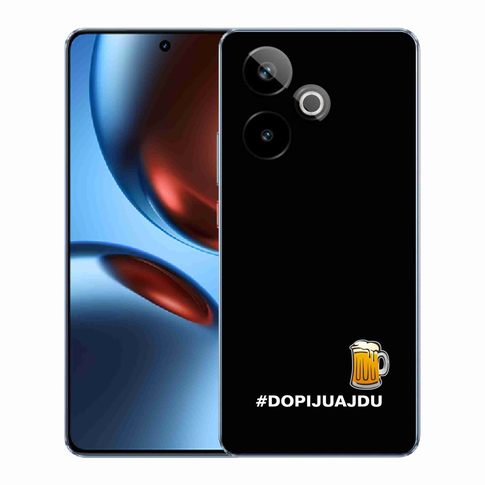 Gélový kryt mmCase na Realme GT 7 5G/GT 7T 5G - pivný motív 1 čierne pozadie