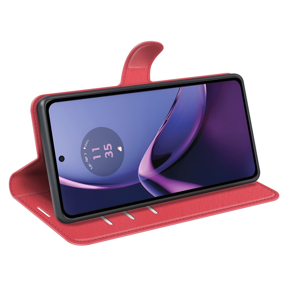Litchi knižkové púzdro na Motorola Moto G84 5G - červené