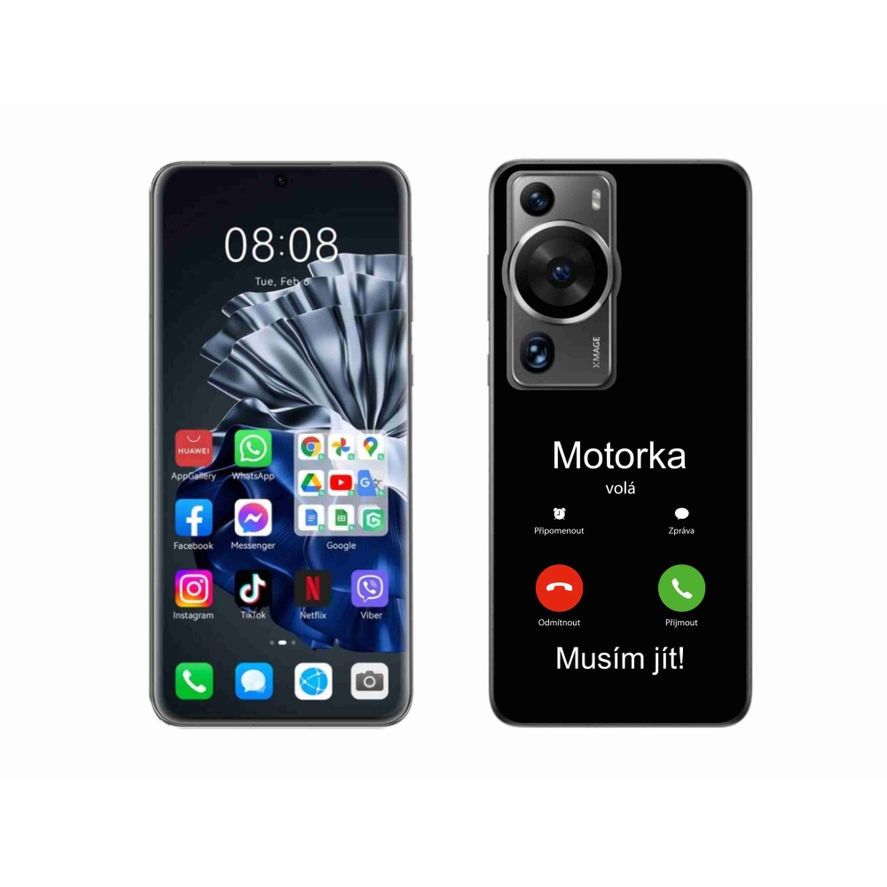 Gélový kryt mmCase na Huawei P60 Pro - motorka volá čierne pozadie