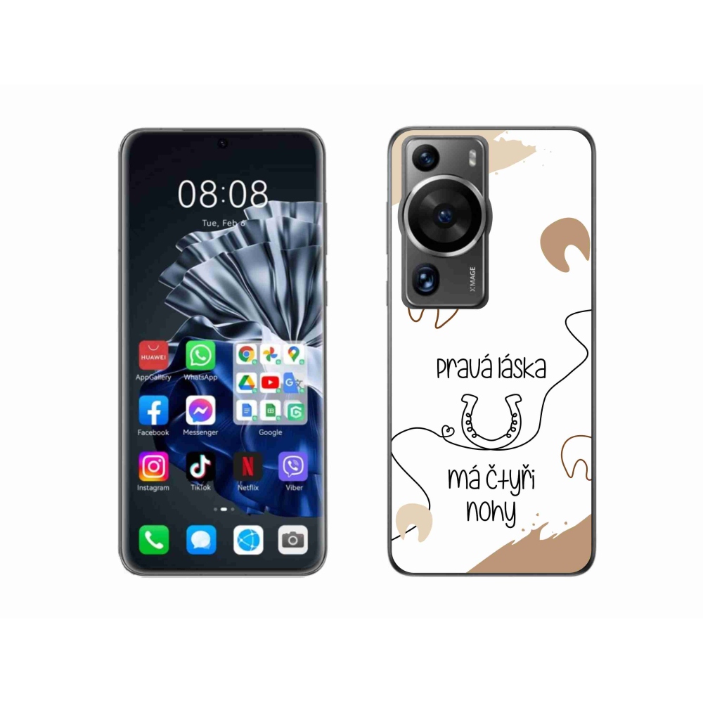 Gélový kryt mmCase na Huawei P60 Pro - konský motív biele pozadie