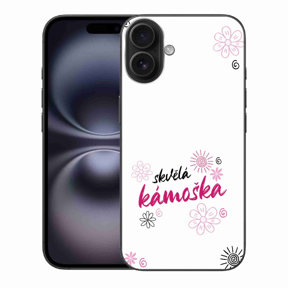 Gélový kryt mmCase na iPhone 16 Plus - skvelá kamoška biele pozadie