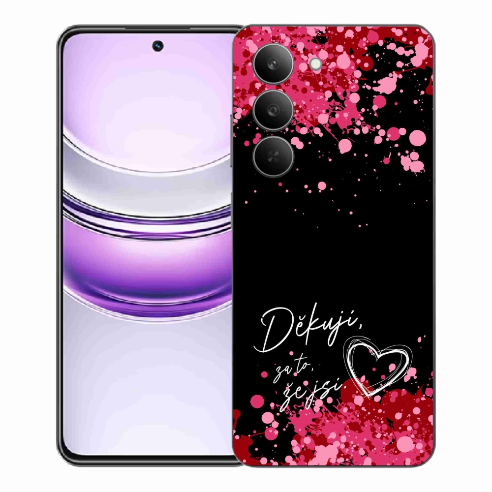 Gélový kryt mmCase na Realme 14x 5G - zamilovaný text 2 čierne pozadie