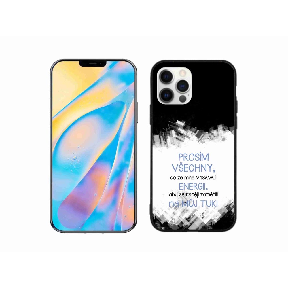 Gélový kryt mmCase na iPhone 12 - vtipný text 1 modrý