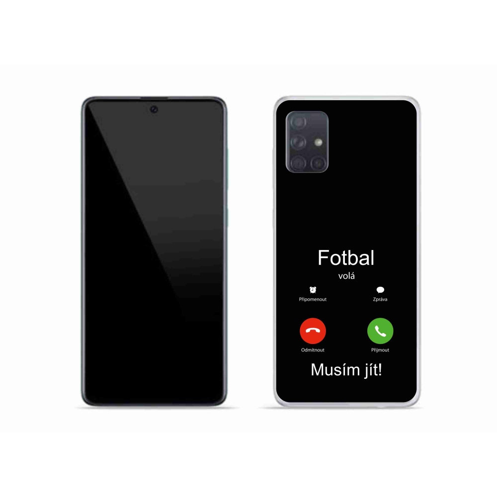 Gélový kryt mmCase na Samsung Galaxy A51 - futbal volá čierne pozadie