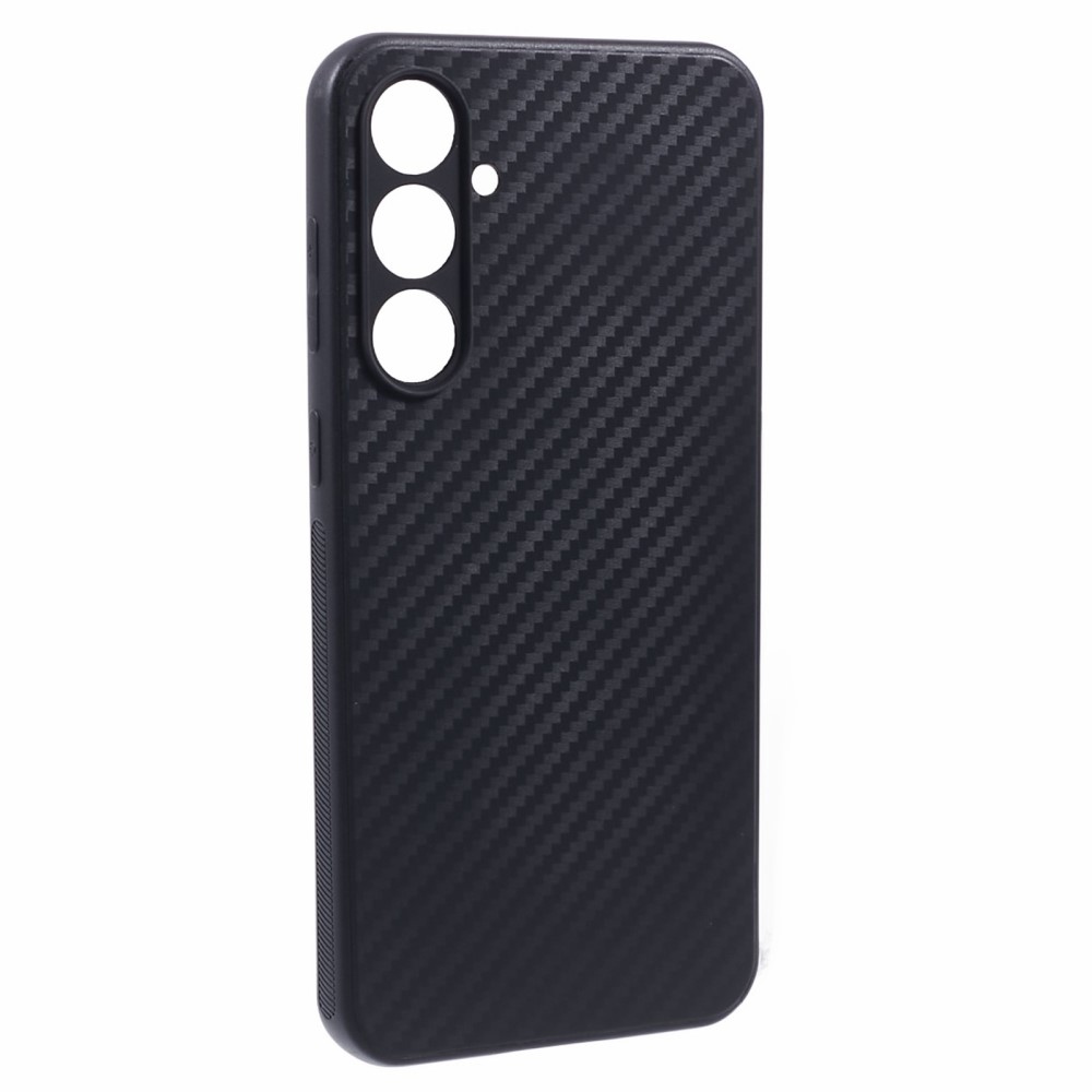 Carbon Fiber odolný gélový obal pre Samsung Galaxy S23 FE - čierny