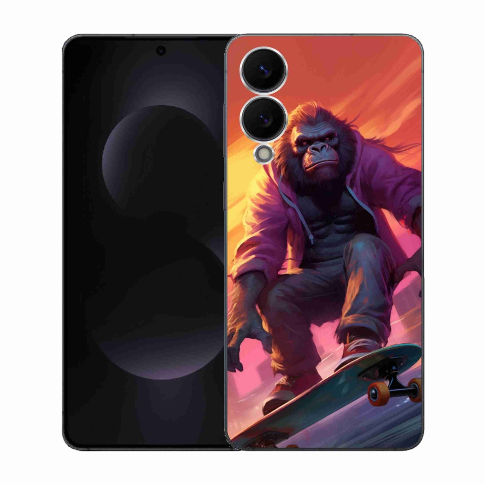 Gélový kryt mmCase na Samsung Galaxy S25 Edge - gorila na skateboarde