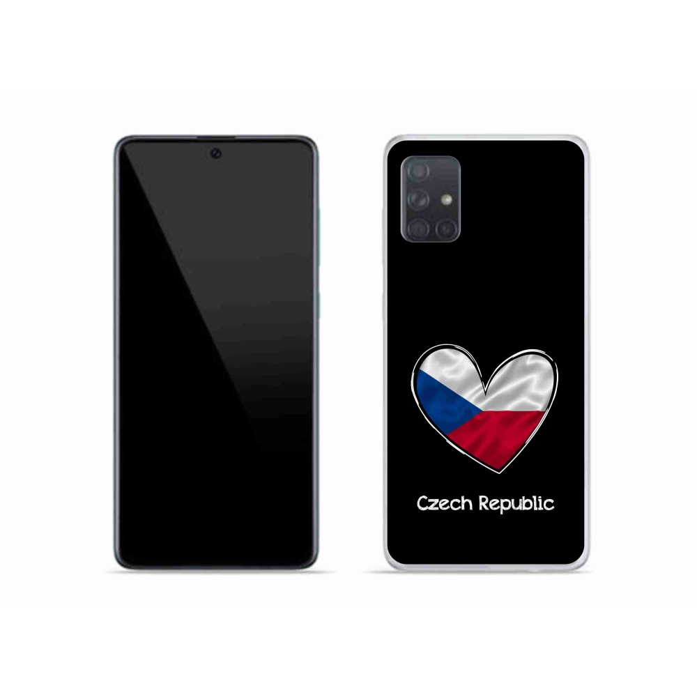 Gélový kryt mmCase na Samsung Galaxy A51 - vlajka srdca čierne pozadie