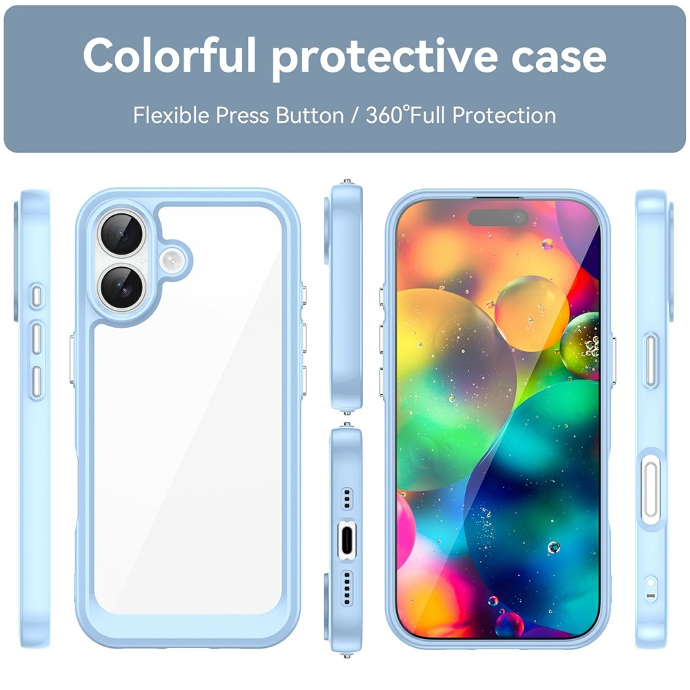 Gélový obal s pevným chrbtom na iPhone 17 - modrý