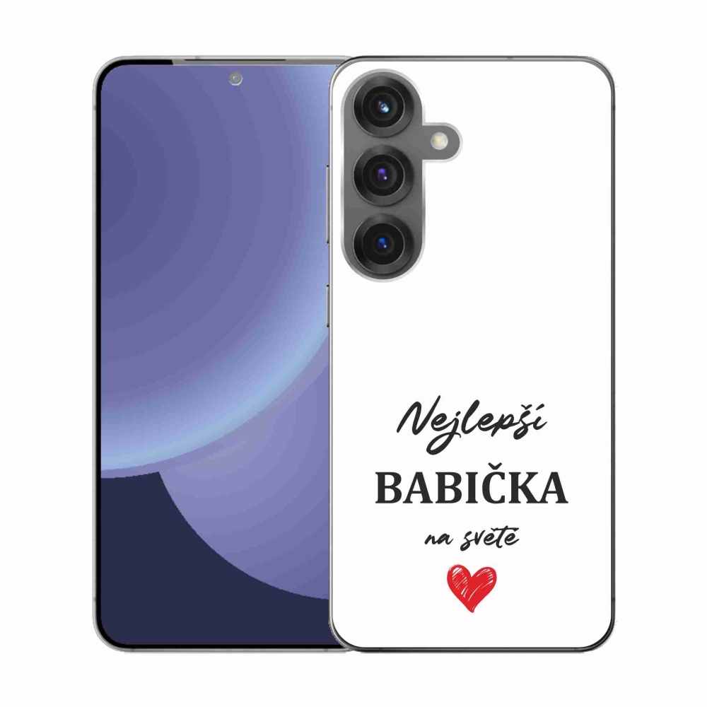 Gélový kryt mmCase na Samsung Galaxy S25 - najlepšia babička 1 biele pozadie