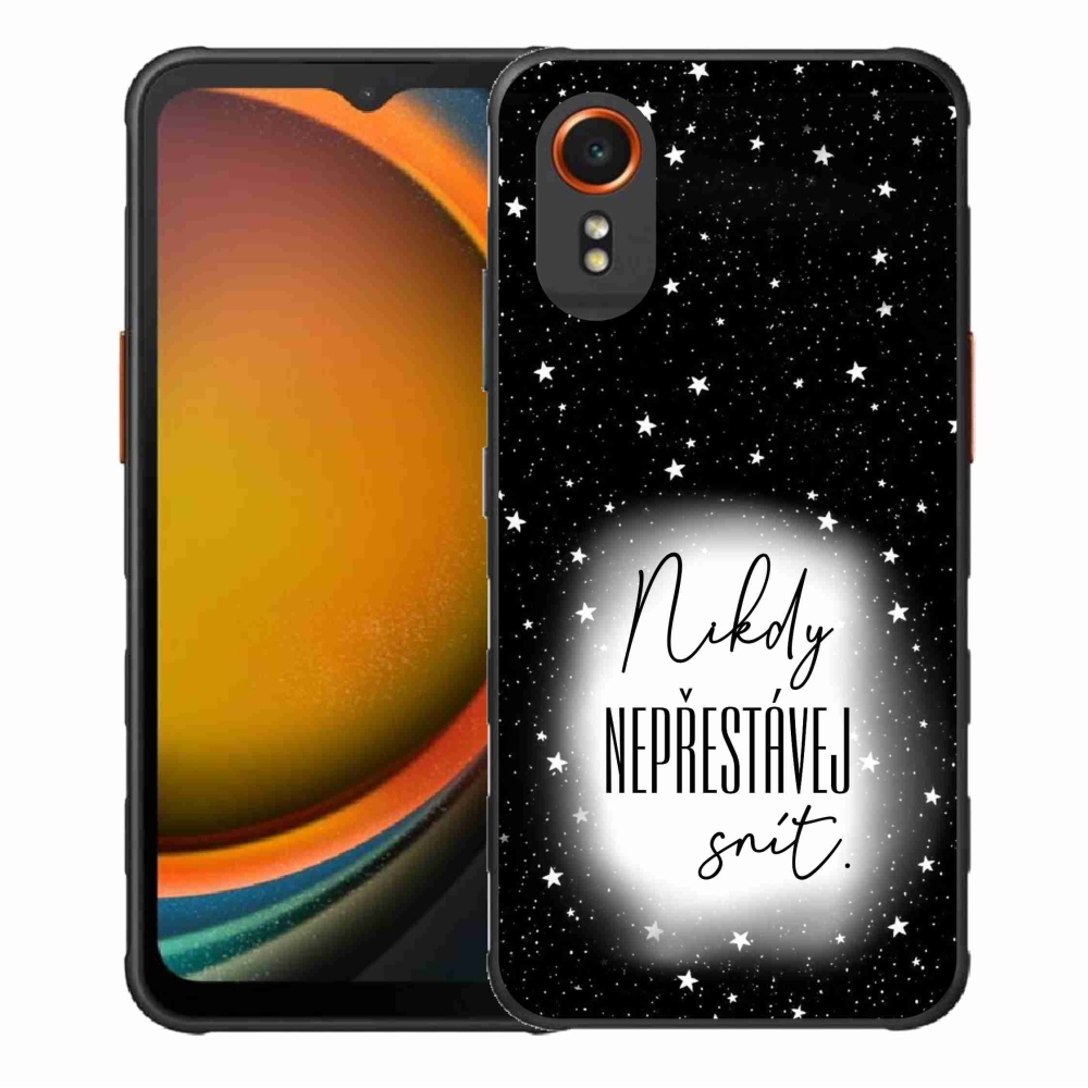 Gélový kryt mmCase na Samsung Galaxy Xcover 7 - citát 1 bieločierne pozadie