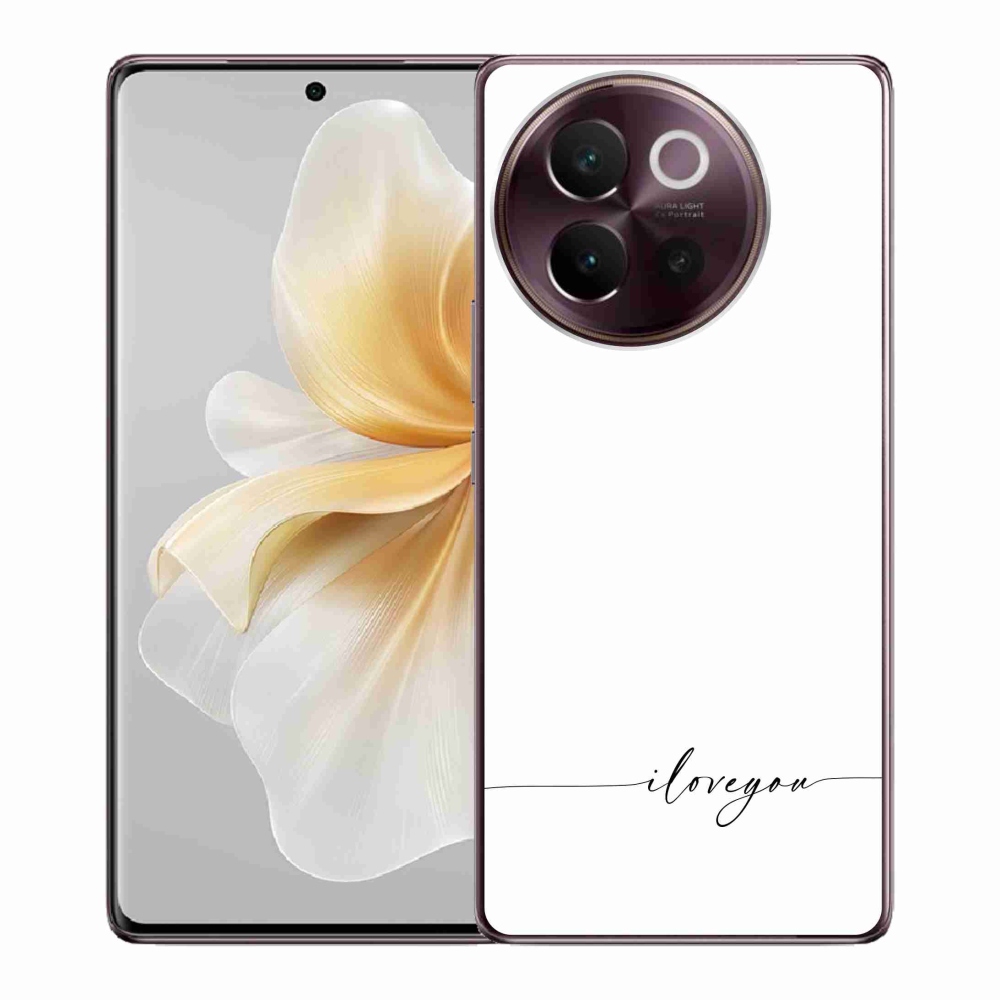Gélový kryt mmCase na Vivo V40 Lite 5G - I love you biele pozadie