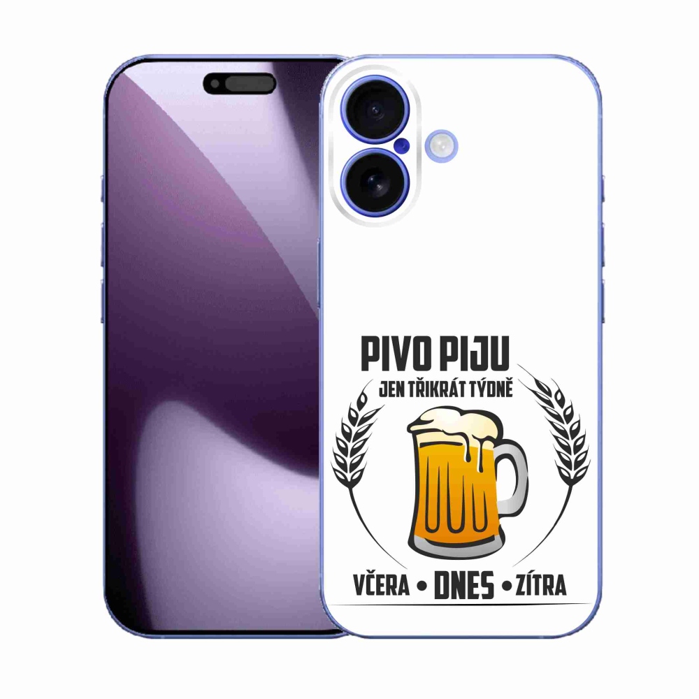 Gélový kryt mmCase na iPhone 17 - pivný motív biele pozadie