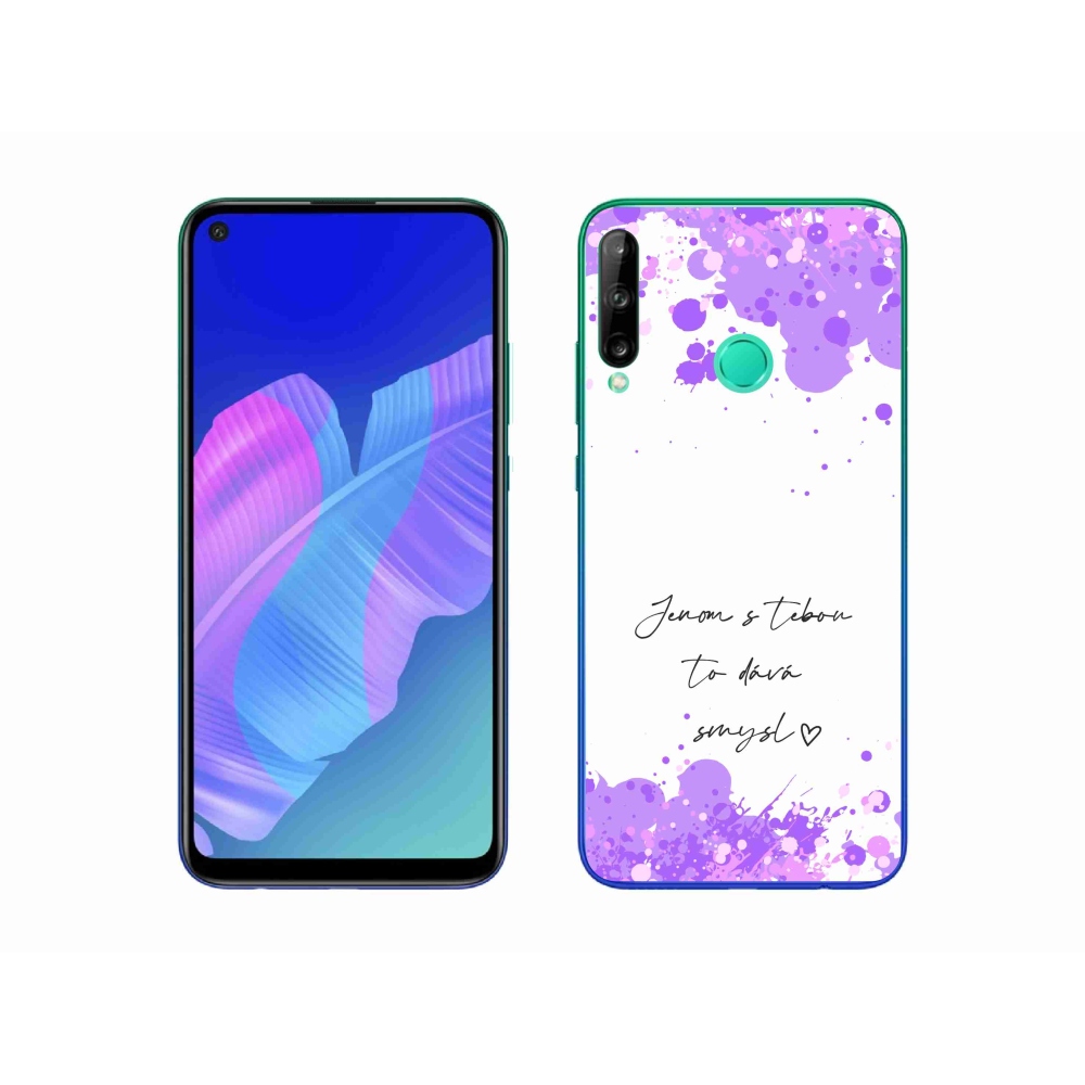 Gélový kryt mmCase na Huawei P40 Lite E - zamilovaný text biele pozadie