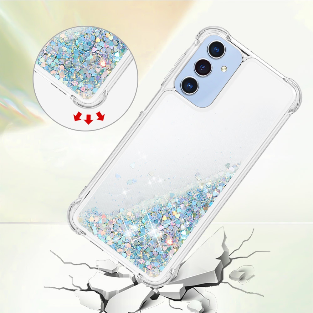 Glitter presýpacie gélový obal na Samsung Galaxy A17 5G - strieborný/srdiečka