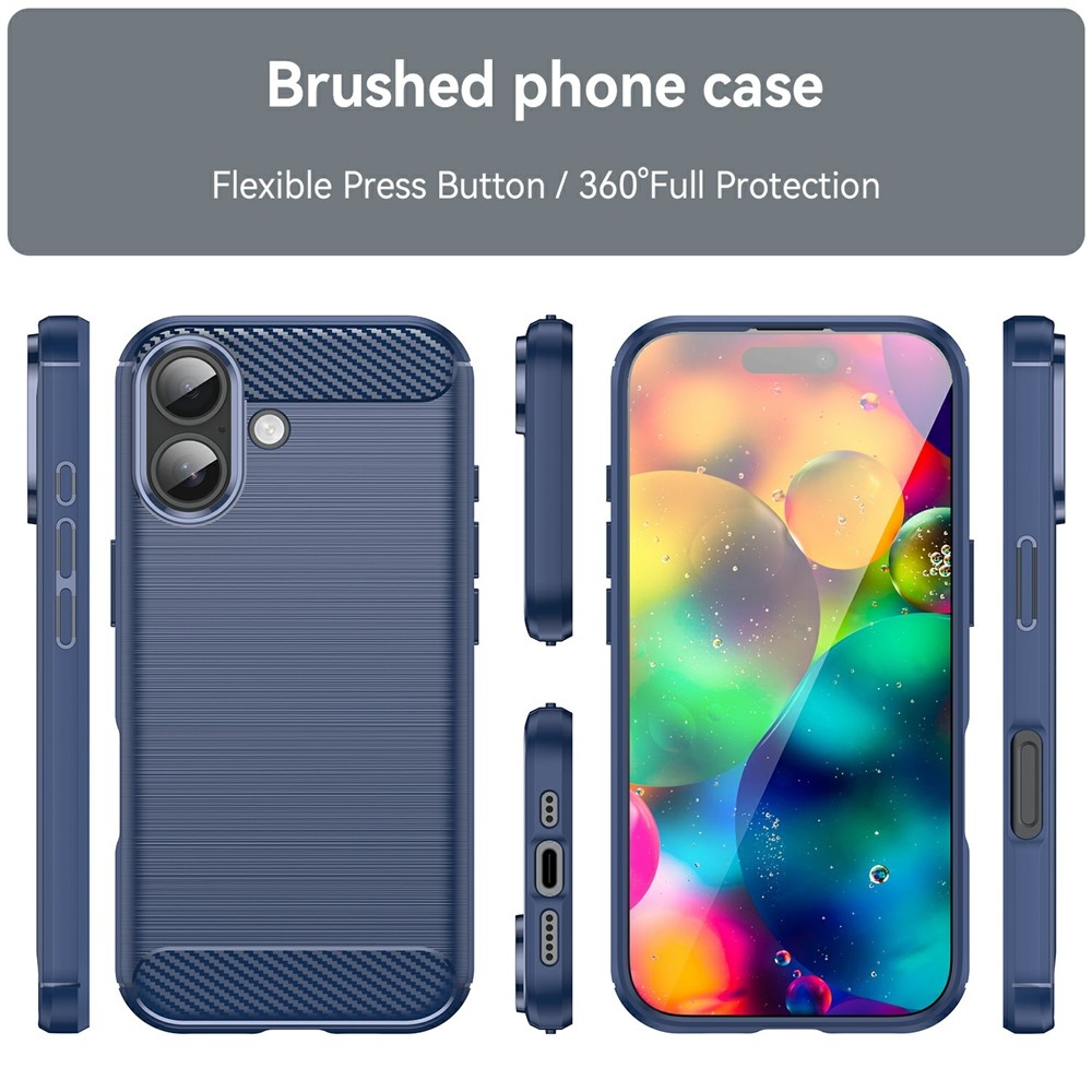 Carbon odolný gélový obal na iPhone 17 - modrý