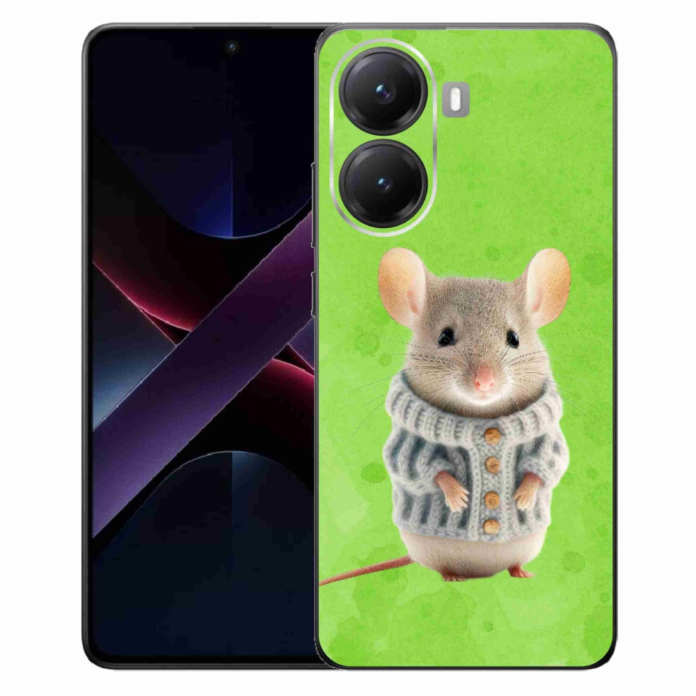 Gélový kryt mmCase na Xiaomi Poco X7 Pro 5G - myška vo svetri
