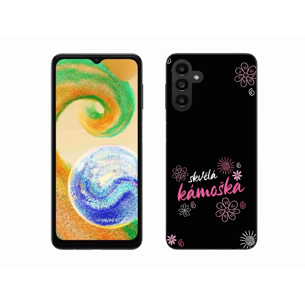 Gélový kryt mmCase na Samsung Galaxy A04s (164.7x76.7x9.1mm) - skvelá kamoška čierne pozadie