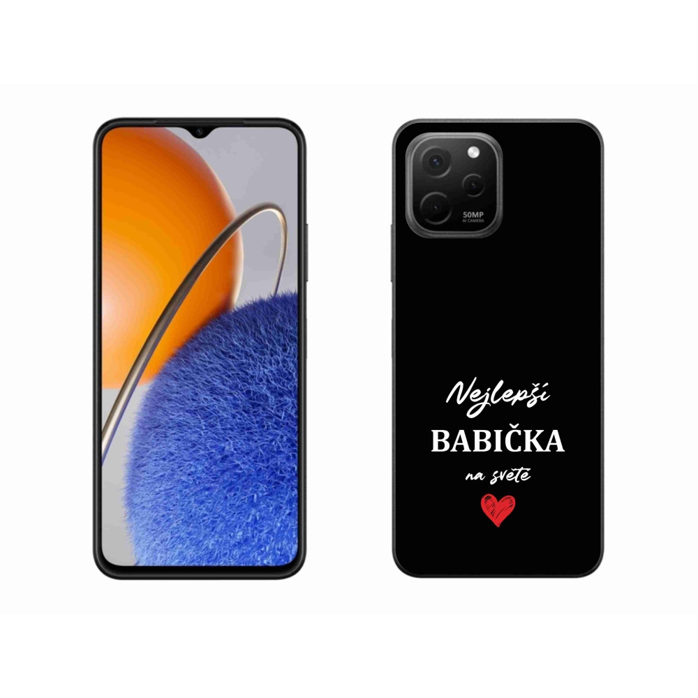 Gélový kryt mmCase na Huawei Nova Y61 - najlepšia babička 1 čierne pozadie
