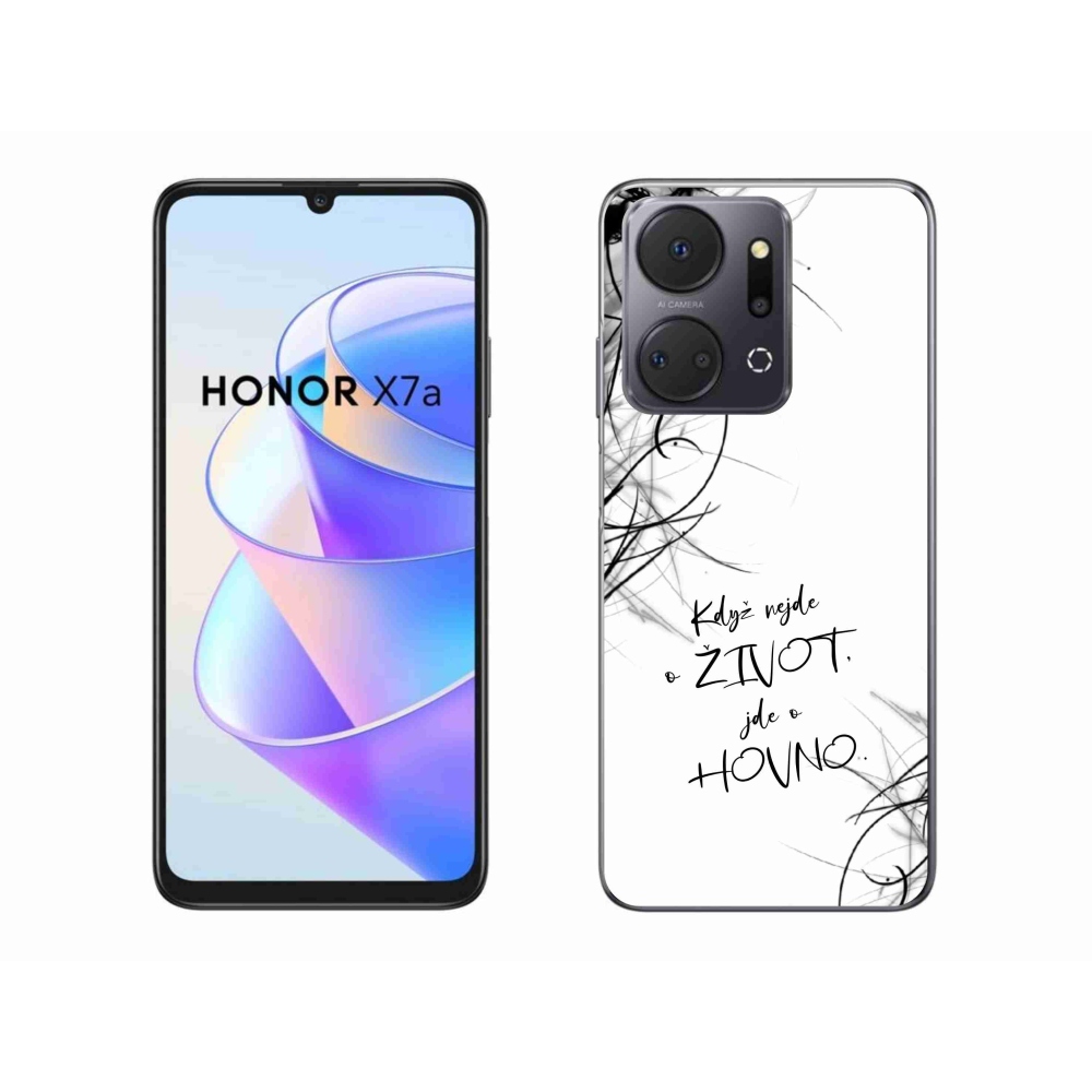 Gélový kryt mmCase na Honor X7a - vtipný text 16 biele pozadie